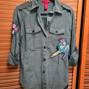 Saks Fifth Avenue Camo Green Top